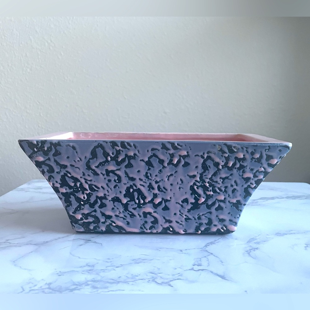 Vintage McCoy garden planter Glazed Pink and Purple, Unique Design